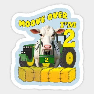 Kids Birthday 2 Years Old Farm Theme Sticker